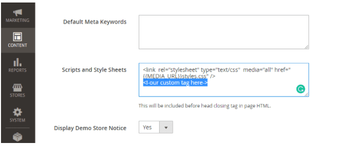 Screenshot of the instruction