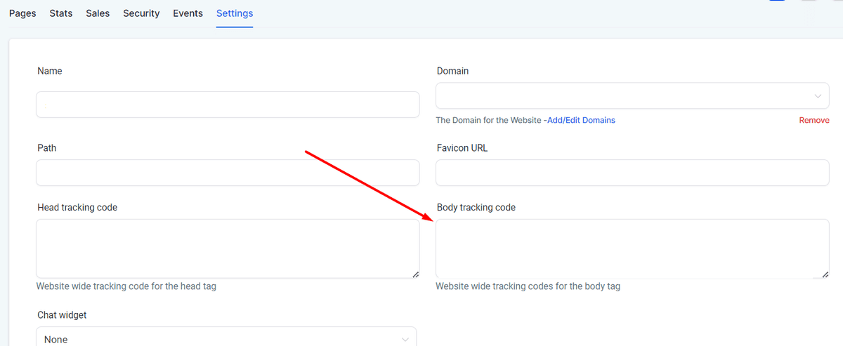 Screenshot showing where to paste the code