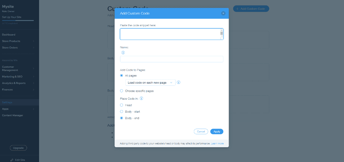Applying the changes